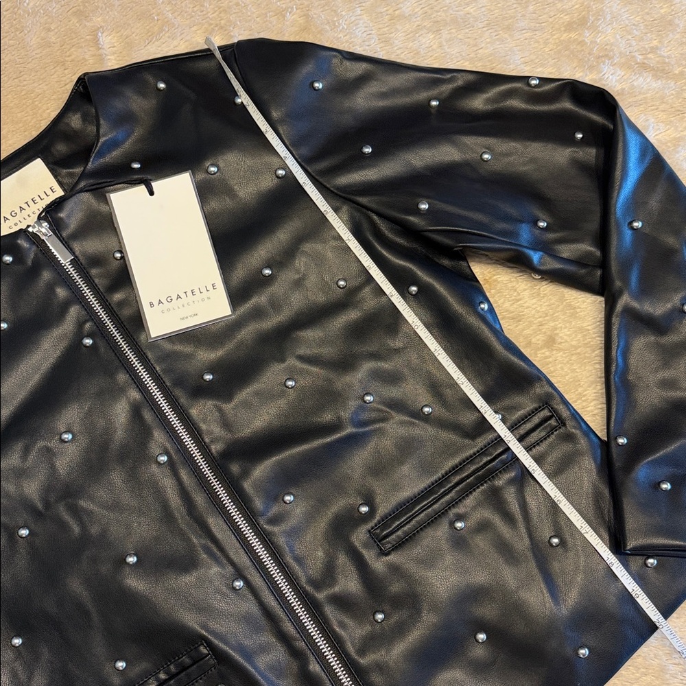 BAGATELLE COLLECTION Studded Faux Leather Jacket - Picture 11 of 13
